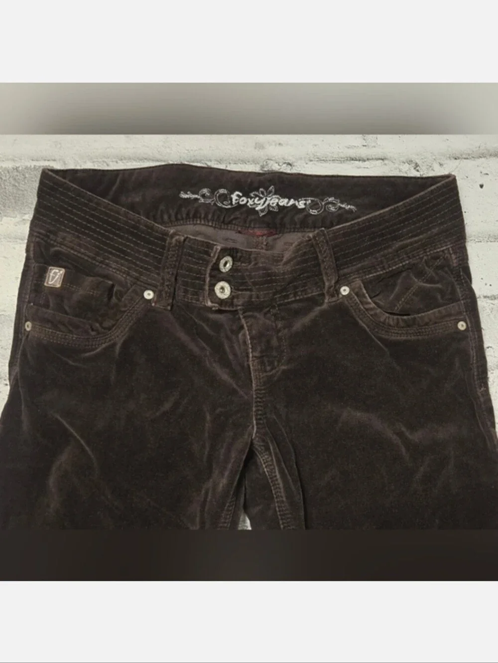 Vintage Foxy Jeans Brown Corduroy Low Rise Bootcut Pants Y2K 6/8